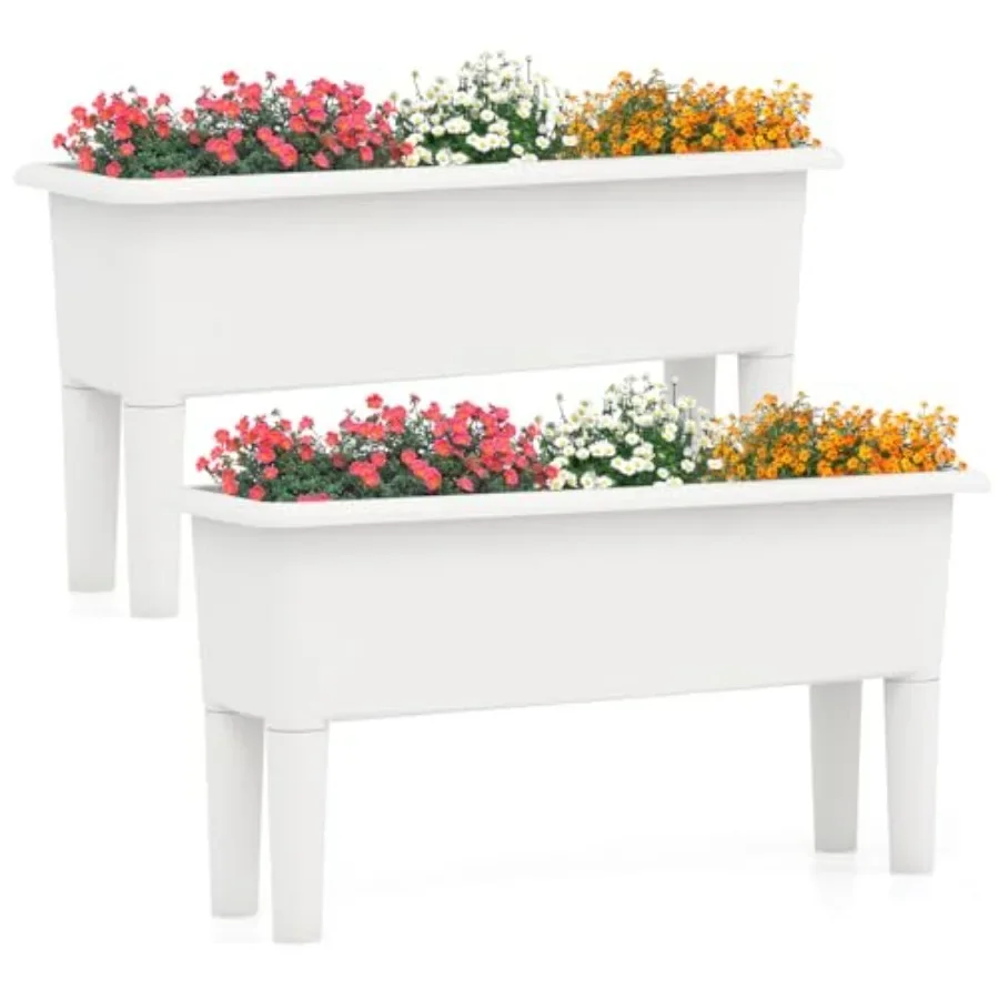 Self-Watering Planter - Juego de 2 jardineras elevadas para