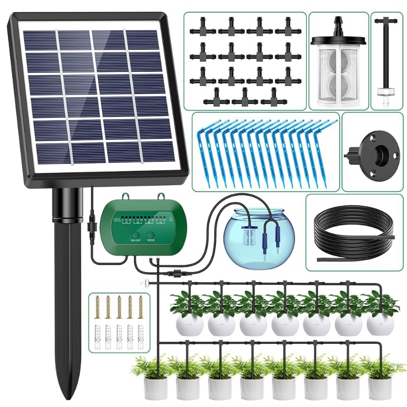 Automatic Plant Waterer - Kit de riego Solar inteligente, 6V,